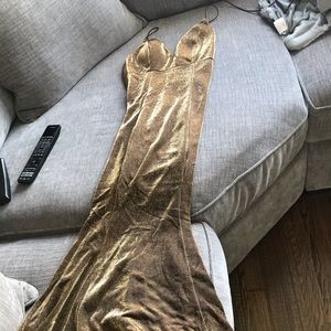 Gold brown long gown